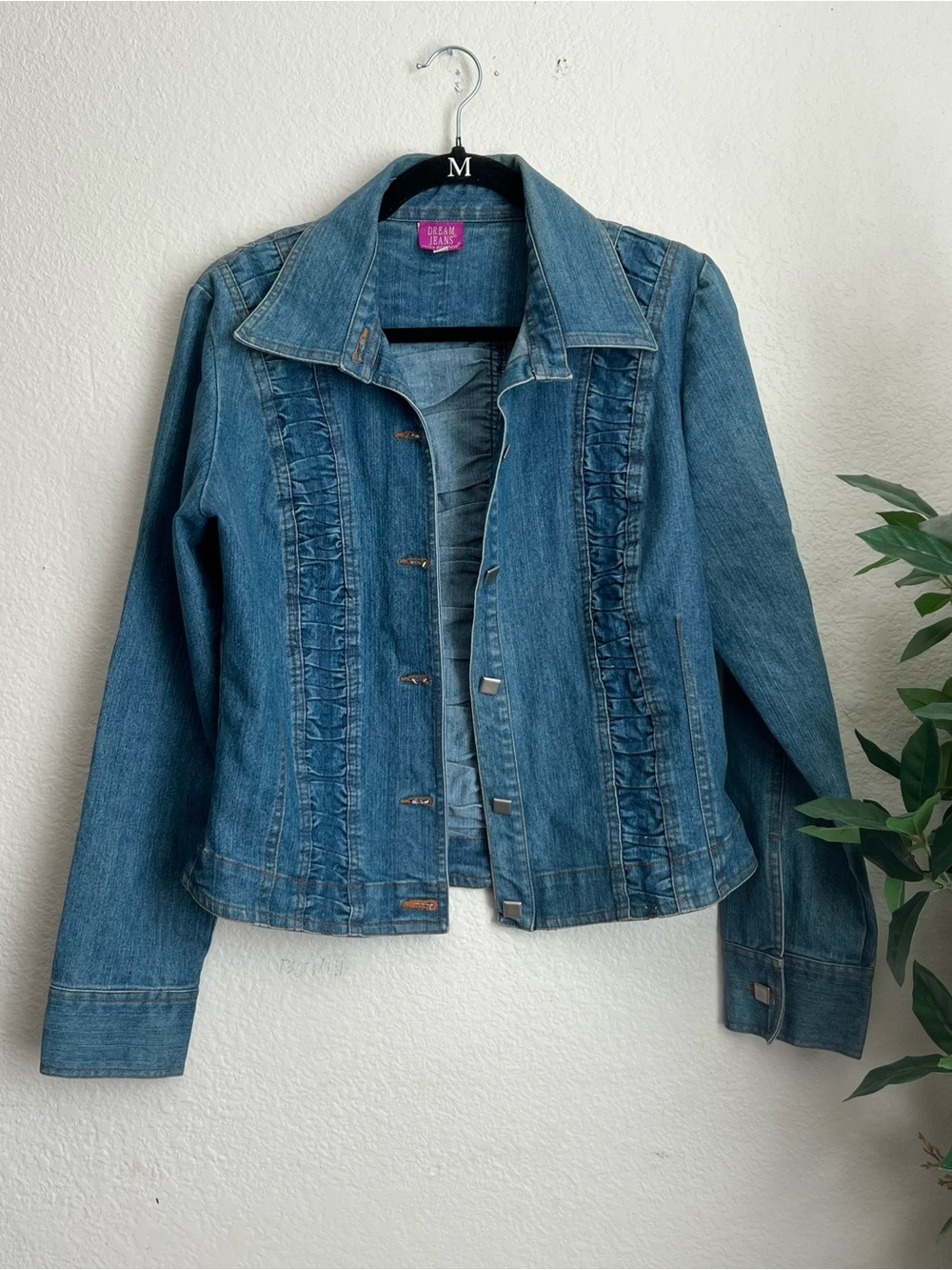 Y2K Dream Jeans Blue denim Jacket with ruffled detailing Size 13